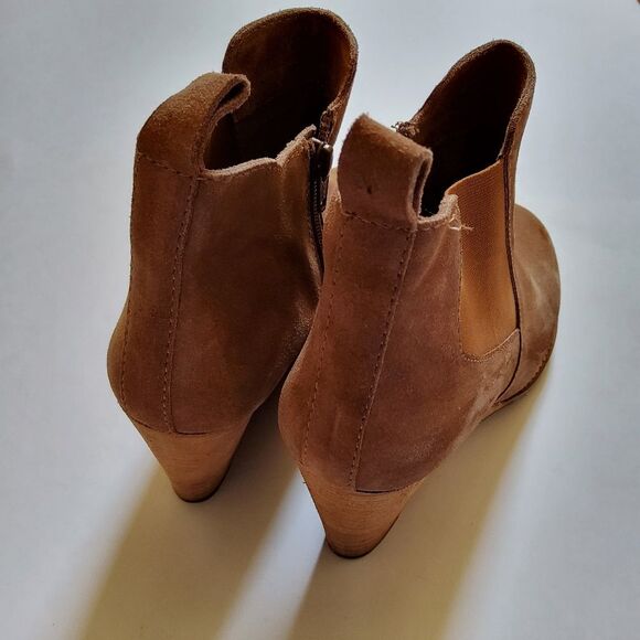Diba Suede Leather Wedge Ankle Boots Booties Size 10 New - Picture 5 of 10